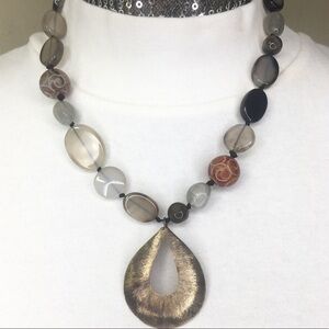 Peyote Bird Necklace mixed semi precious stones